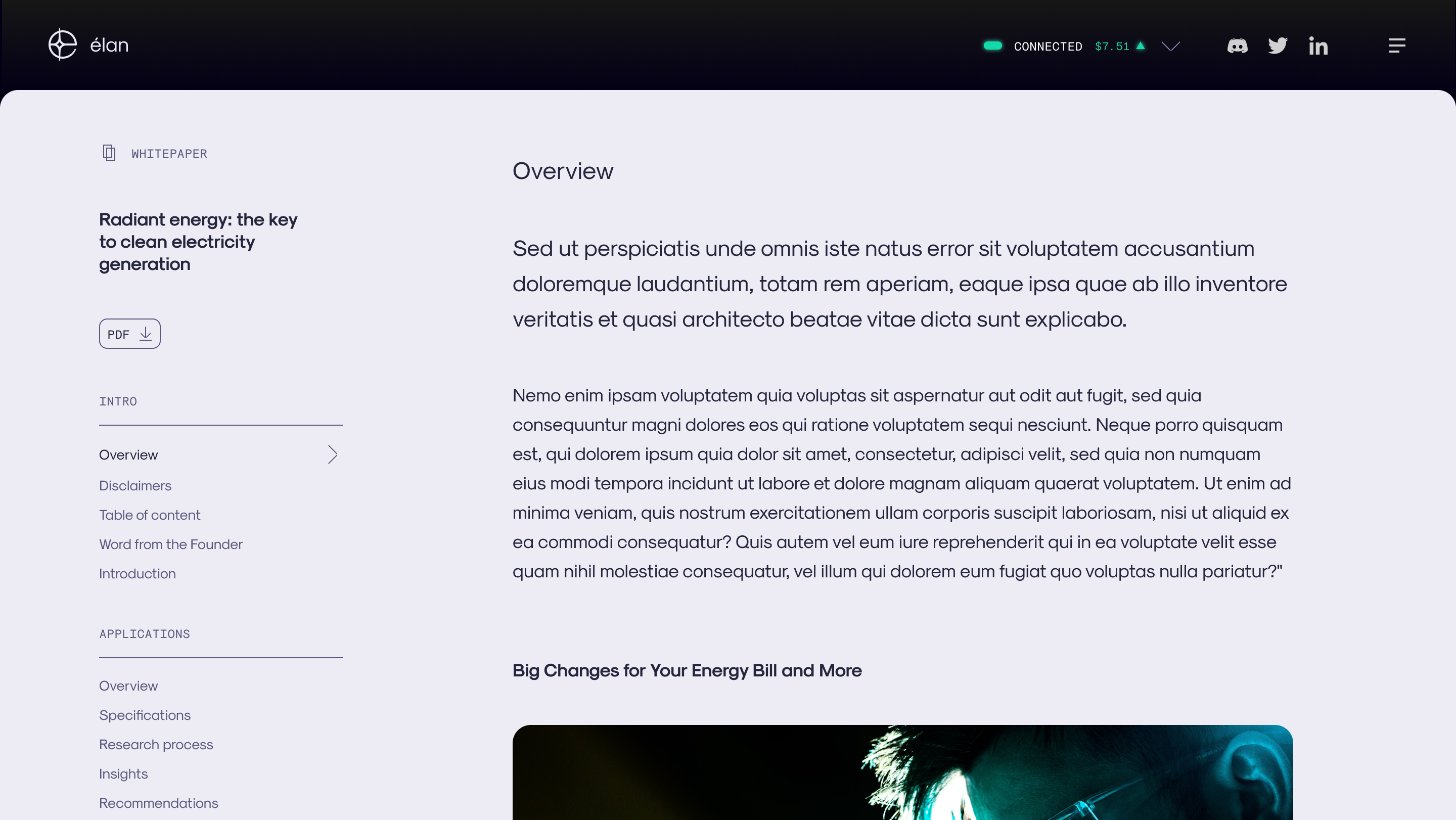 Whitepaper section with technical documentation